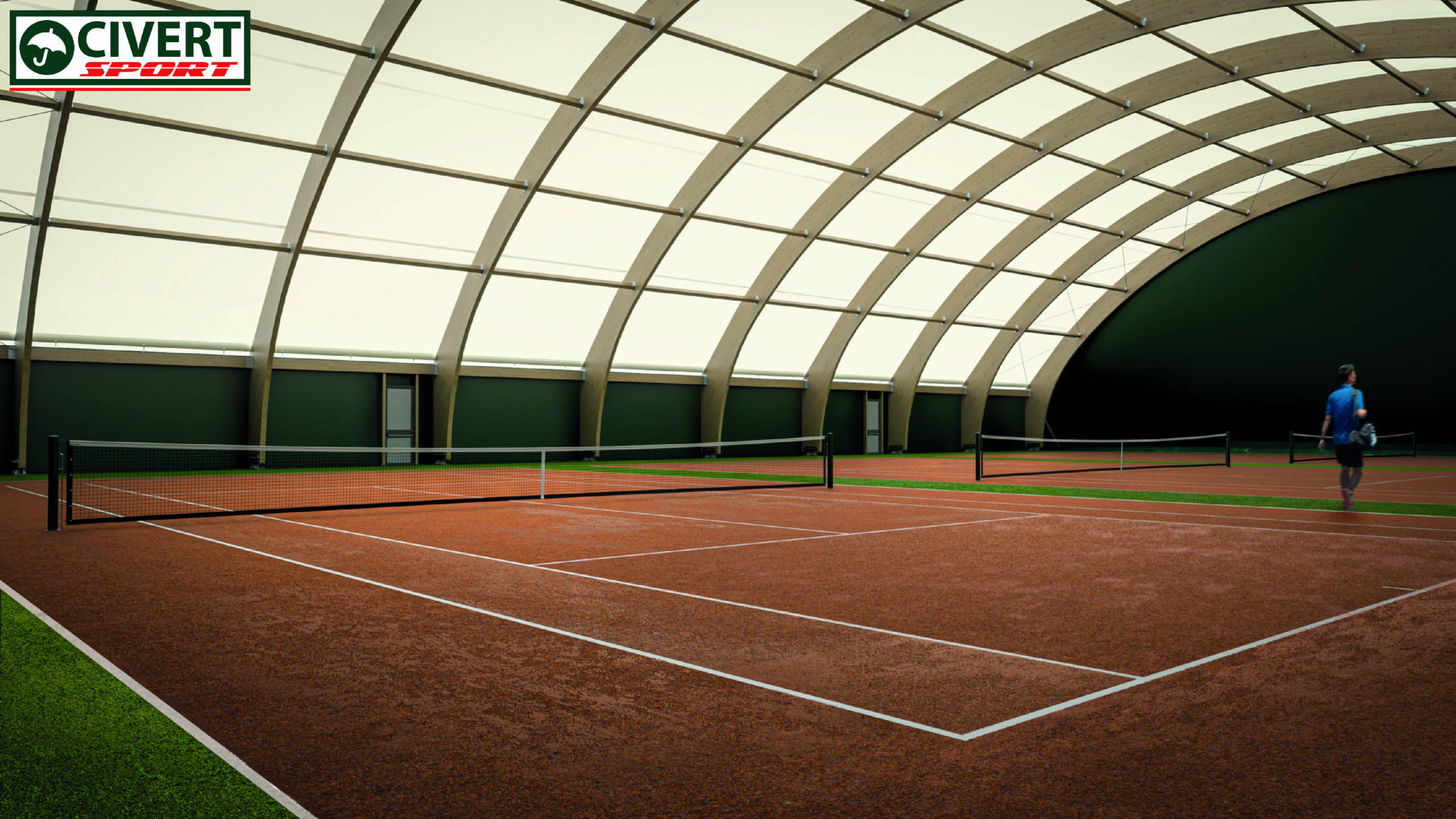 Copertura ad arco per campo da Tennis